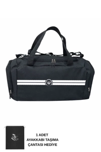 Unisex Siyah Bölmeli Sporcu Çantası